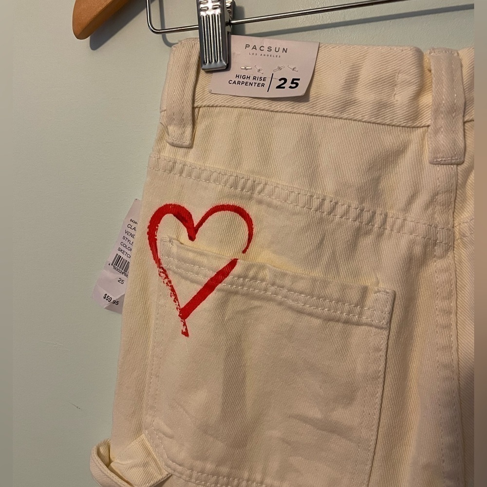Pacsun Graphic Skate Cargo Sketchbook Trousers In Off White Size 25 - Picture 9 of 13